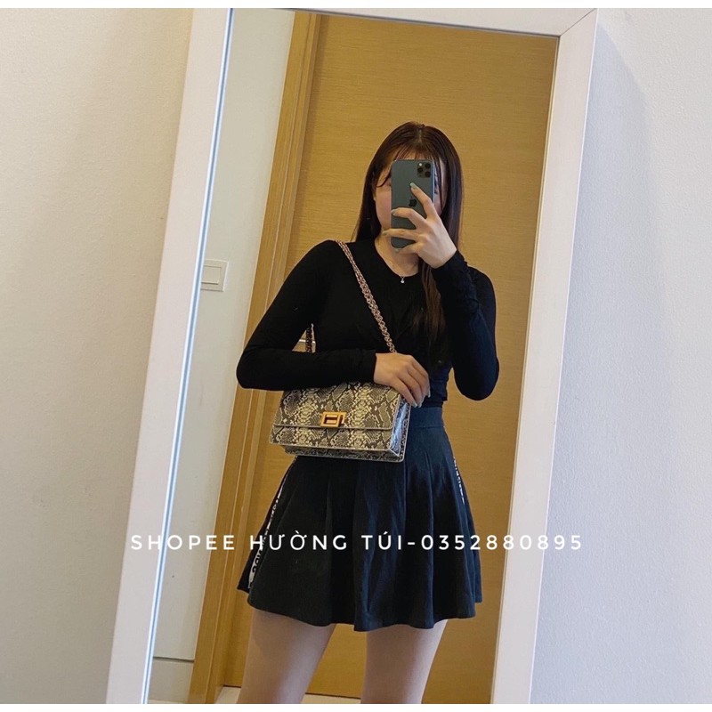 Túi Chữ C khoá gập da rắn size 22 loại đẹp(không hộp)