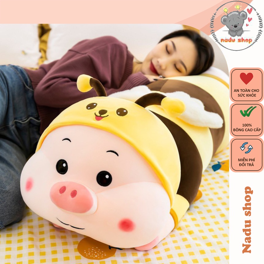 Gấu Bông Lợn Ong Heo Ong Biến Hình (dài 90cm) Siêu Cute