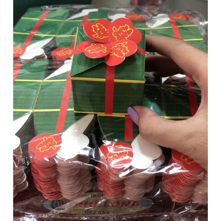 Combo 105c Hộp Đựng Bánh Phu Thê Trái Tim