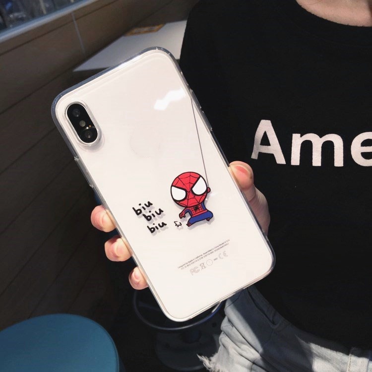 Ốp lưng iphone 6, 6s plus, 7 8 Plus, X, XS, XR, XSMAX, 11, 12, 13 PROMAX TRONG SUỐT NGƯỜI NHỆN PKVN