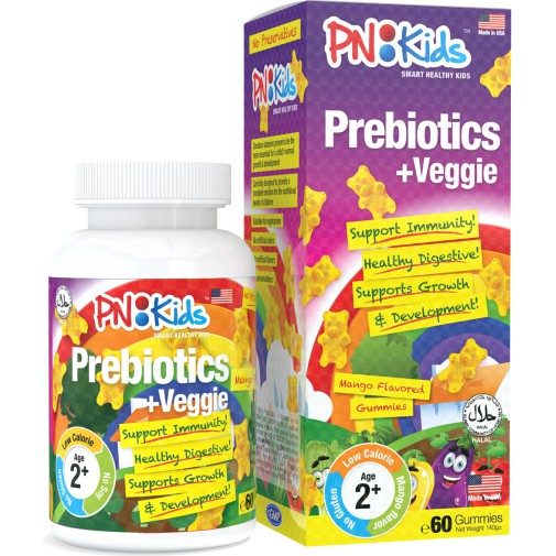 Kẹo Dẻo Bổ Sung Chất Xơ PNKids Prebiotics + Veggie Hỗ Trợ Cải Thiện Hệ Tiêu Hoá Cho Trẻ Của (30 Viên & 60 Viên)