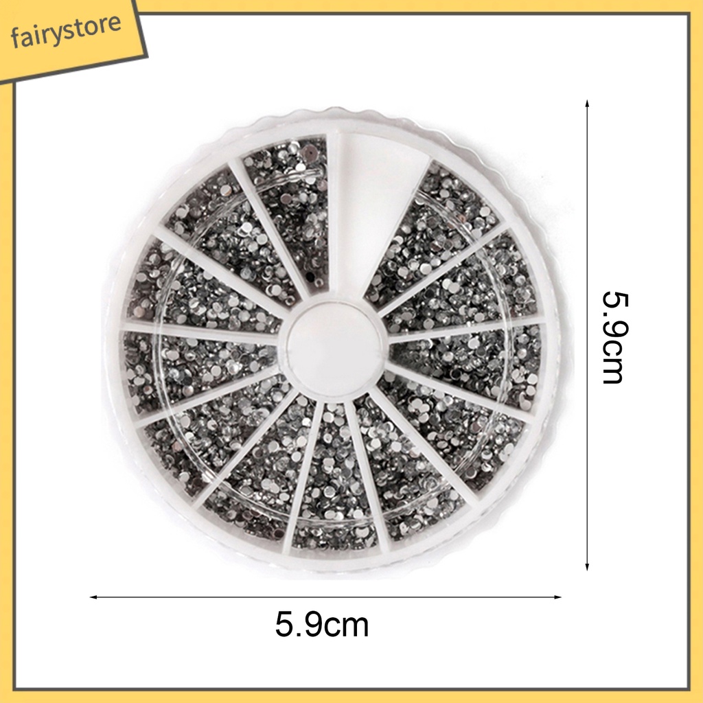 Hộp 2400 phụ kiện đá đẹp mắt thời trang kích thước 1.5mm dùng đính trang trí móng tay