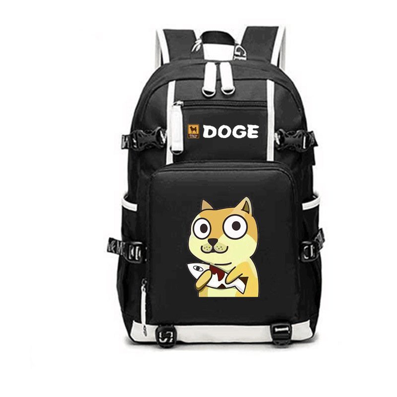 Balo 2 Vạch Kẻ Trắng in hình CHÓ Shiba Inu Husky Cheems meme anime chibi cặp sách đi học thời trang