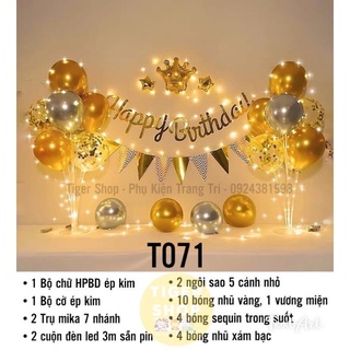 Sét bóng sinh nhật cho bé,cho bạn( kèm sẵn đèn led pin)