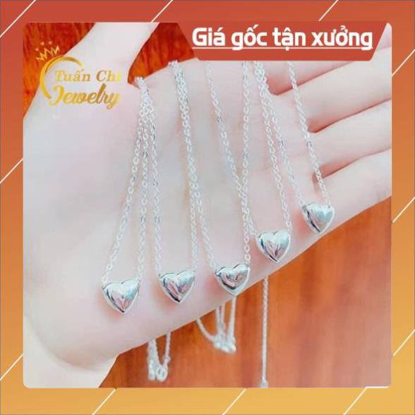 Dây Chuyền Bạc ⚡SALE SỐC⚡ Vòng Cổ Bạc Nữ Mặt Trái Tim Khắc Tên Ý Nghĩa Free Ship Toan quoc