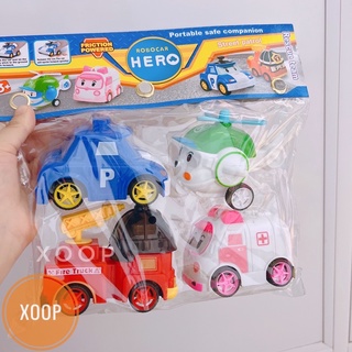 Đồ chơi xoop ! Túi 4 xe cứu hộ poly cho bé