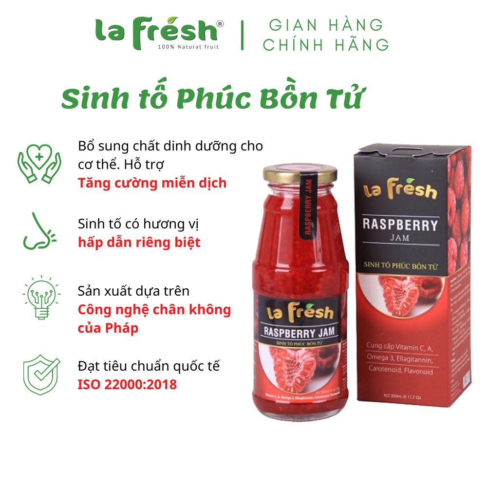 Sinh Tố Phúc Bồn Tử Lafresh Đà Lạt Chai Thủy Tinh 350ml