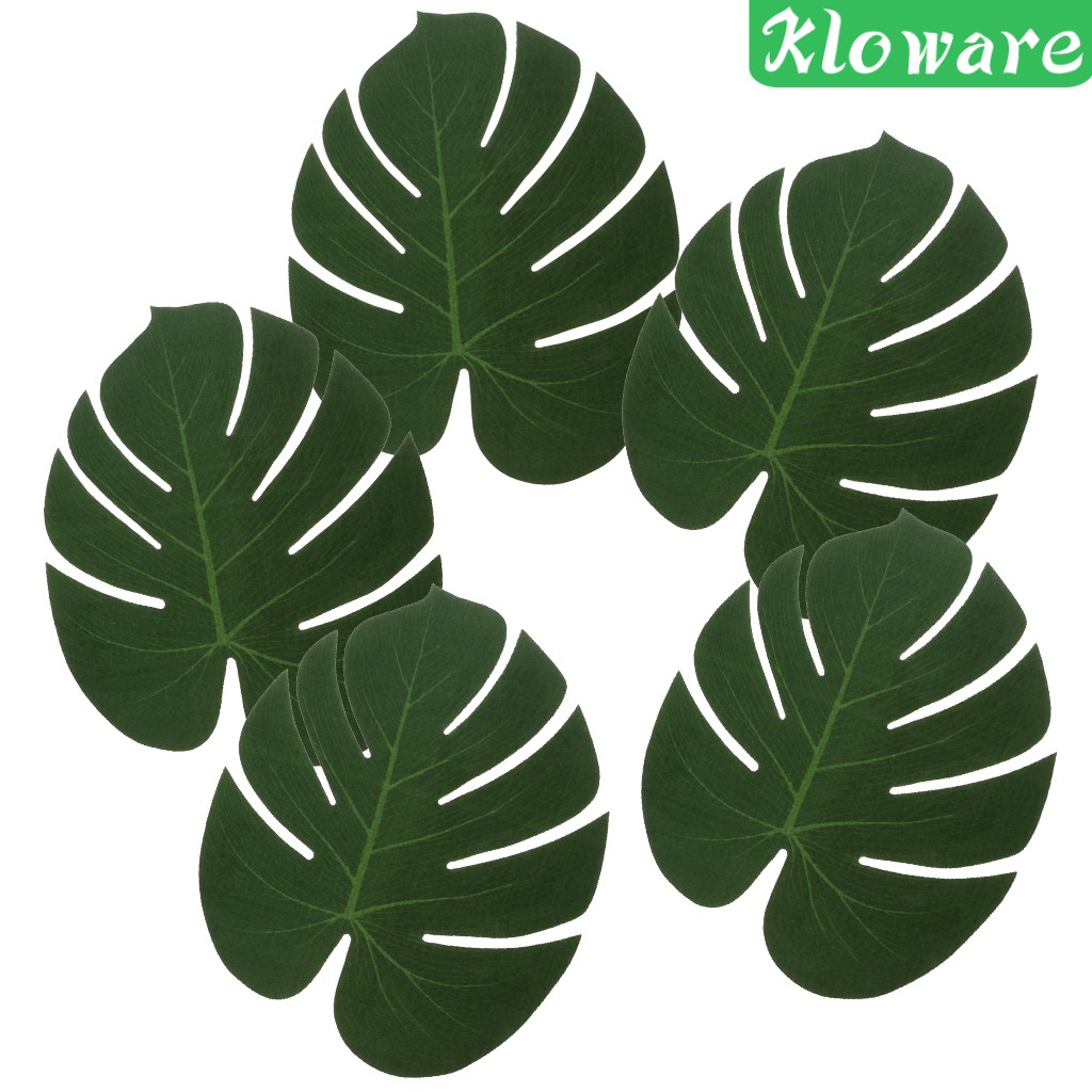 [Kloware] Set 5 Tấm Lót Bàn Ăn Cỡ Lớn Hình Lá Cọ Nhân Tạo