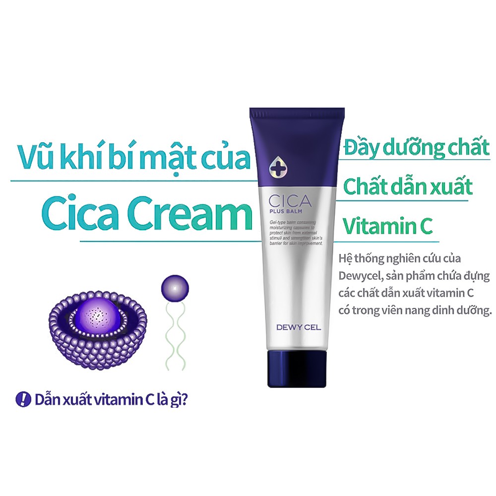 Kem Dưỡng Phục Hồi Da Ngăn Ngừa Mụn Tái Sinh Làn Da Cân Bằng Độ Ẩm DewyCel CiCa Plus Balm GomiMall