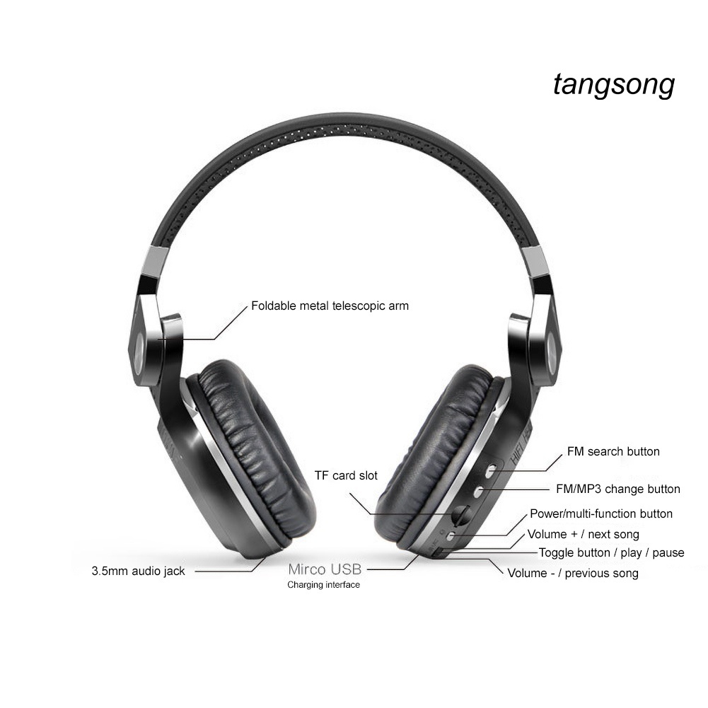 Tai Nghe Chụp Tai Ts-Bluedio T2 + Kết Nối Bluetooth 5.0 Âm Thanh Sống Động