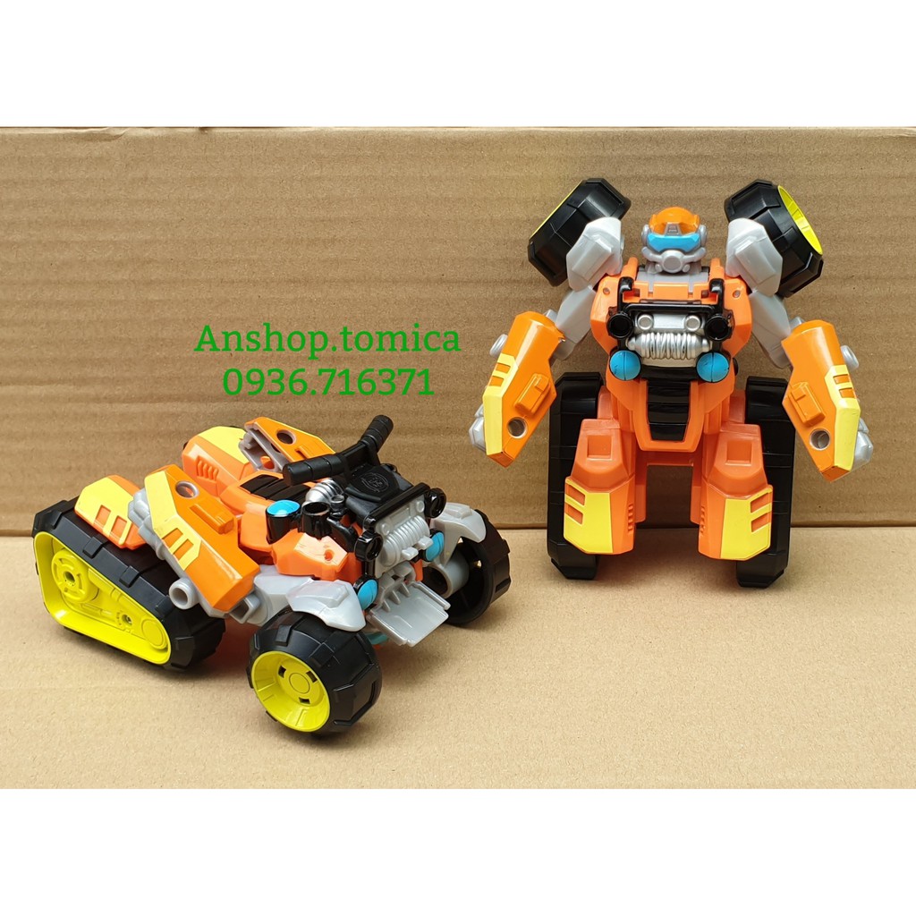 Robot Biến Hình Xe Đua Màu Cam 1 Bước Cho Bé