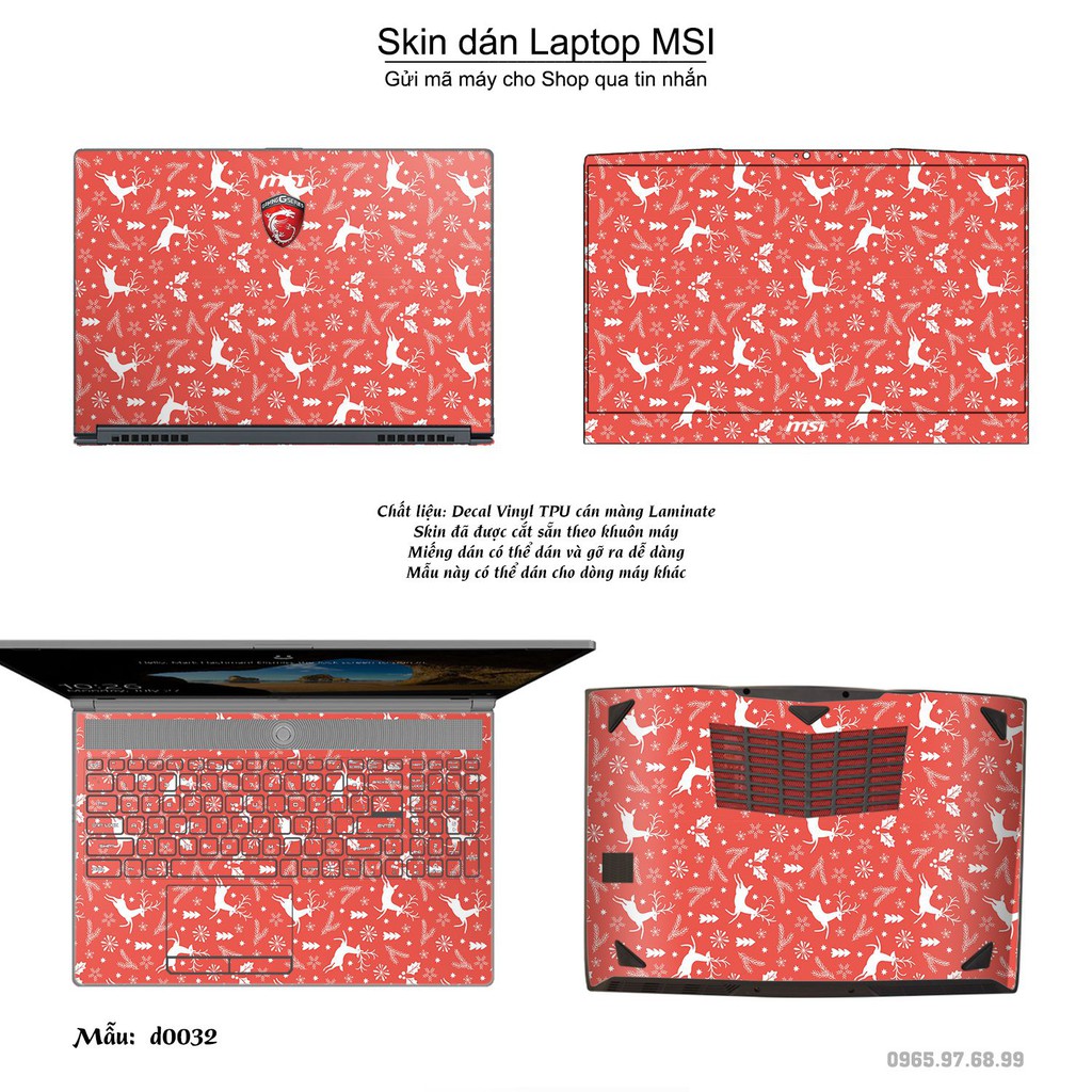 Skin dán Laptop MSI in hình Sticker họa tiết (inbox mã máy cho Shop)