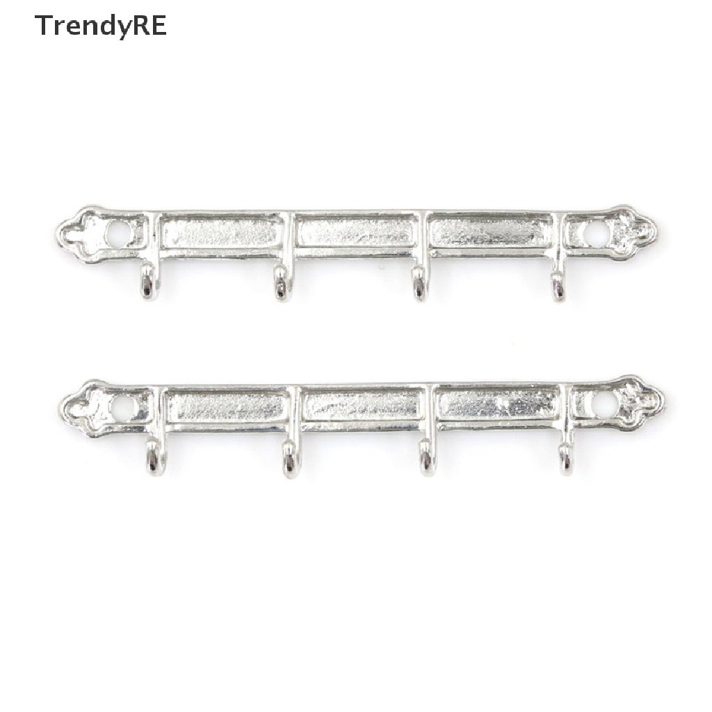 Set 2 Móc Treo Quần Áo / Khăn Tắm Bằng Thép Không Gỉ Tỷ Lệ 1: 12 Trang Trí Nhà Búp Bê