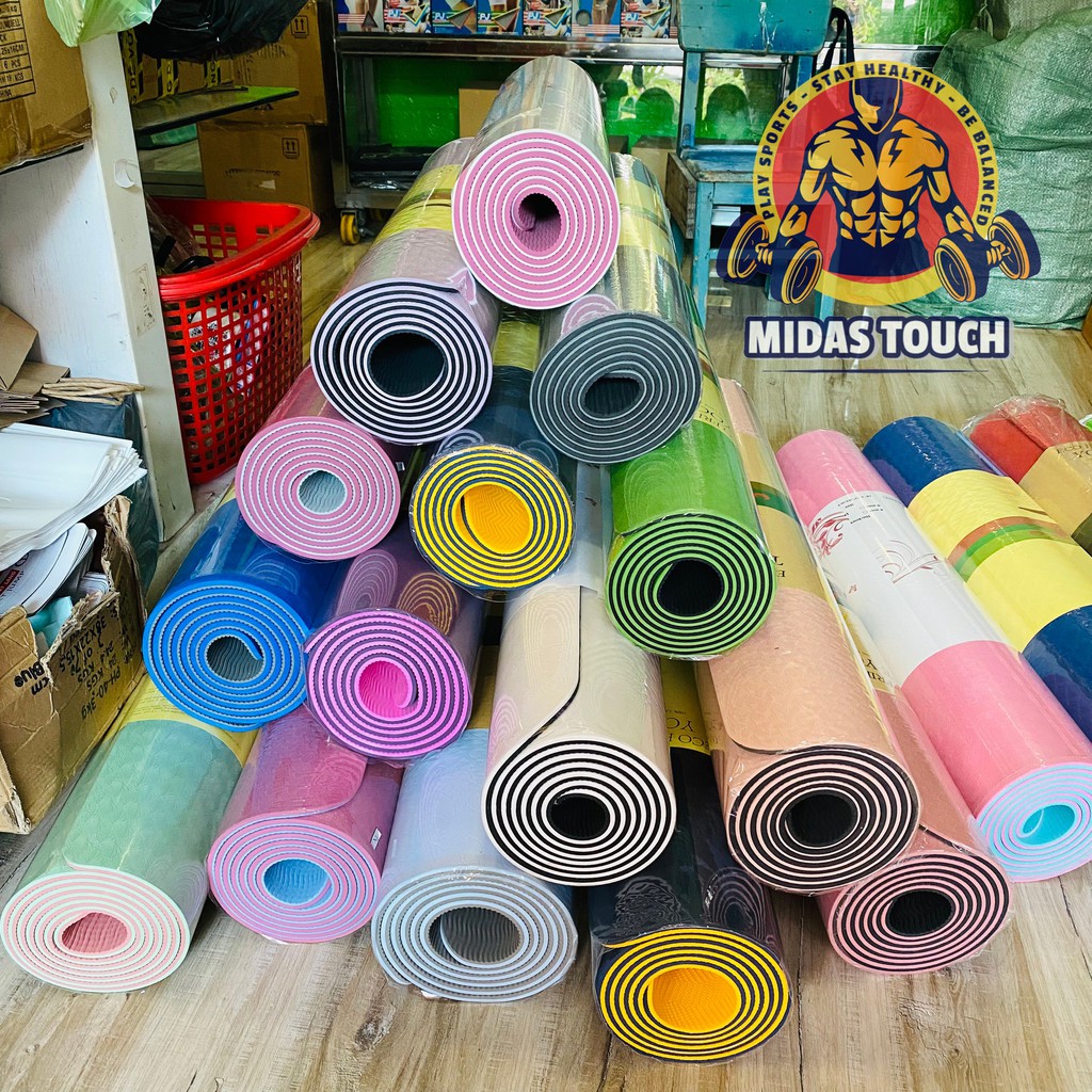 THẢM TẬP YOGA TẬP GYM TẬP THỂ DỤC TẠI NHÀ CHẤT LIỆU TPE 2 LỚP 6MM CHỐNG TRƠN