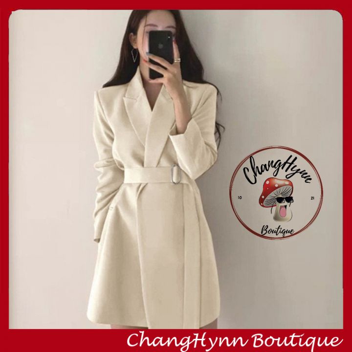 Áo Blaze Dáng Dài Kèm Thắt Lưng Restro Sang Trọng Phong Cách Hàn Quốc Kèm Ảnh Thật | BigBuy360 - bigbuy360.vn