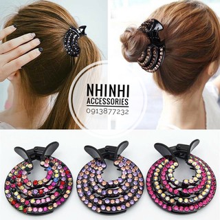 Kẹp tóc búi tóc tròn đính đá thời trang cho nữ 7777