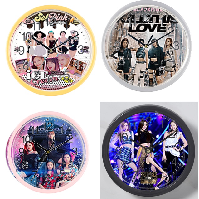 Đồng hồ treo tường blackpink  DHTI3 cute dễ thương blink kpop idol 13 đến15cm