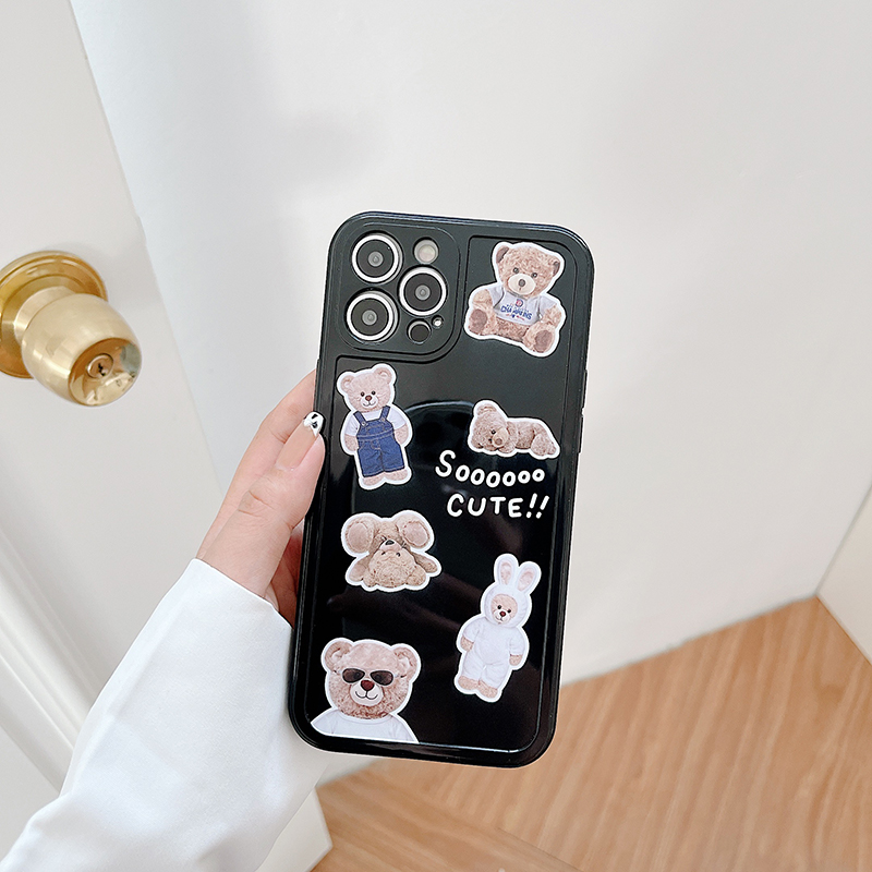 Ốp iphone Vỏ điện thoại silicon Cute plush bear tpu Phone Case For iPhone 11 Pro Max X Xr Xs Max 7 8 Plus Se 2020 12 pro max 12 mini