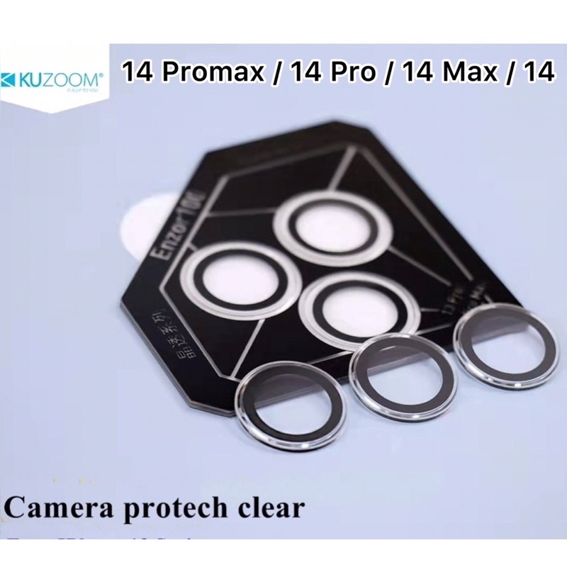 Bộ dán trong suốt bảo vệ camera cho 14 Promax , 14 Pro , 13 Promax , 12 Promax , chính hãng Kuzoom camera protech rời