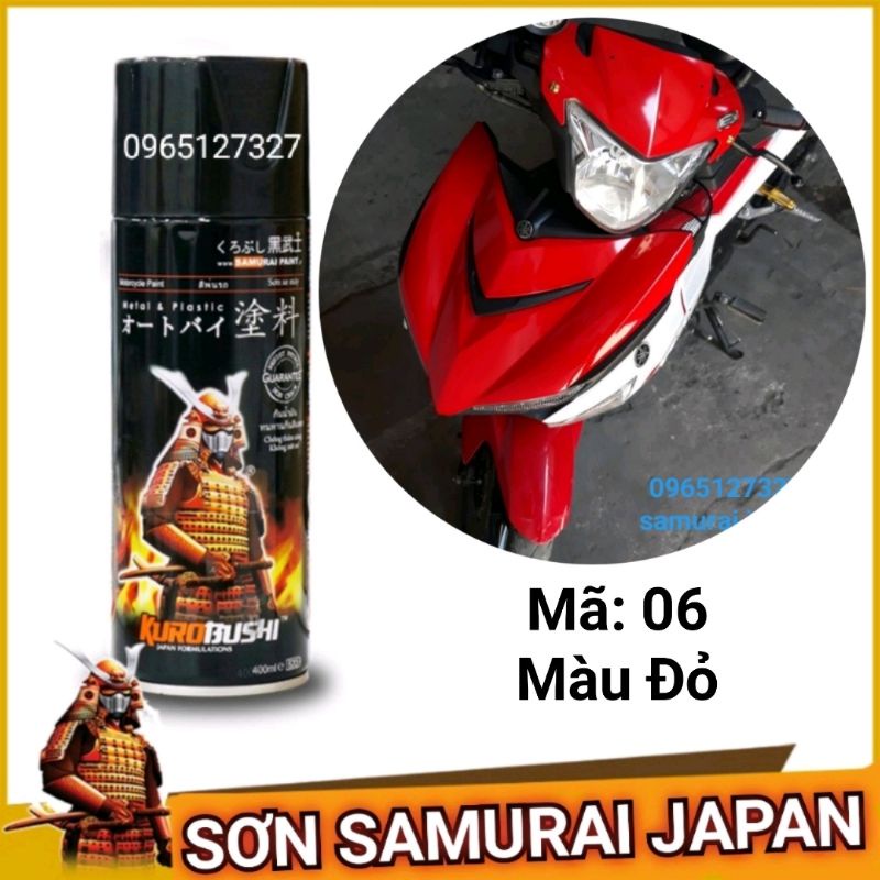 SƠN XỊT SAMURAI MÀU ĐỎ 33/6 (400ML) JAPAN