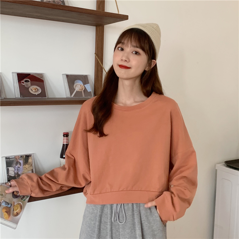 SUXI Áo Sweater Tay Dài Cổ Tròn Dáng Rộng Thời Trang Xinh Xắn Cho Nữ