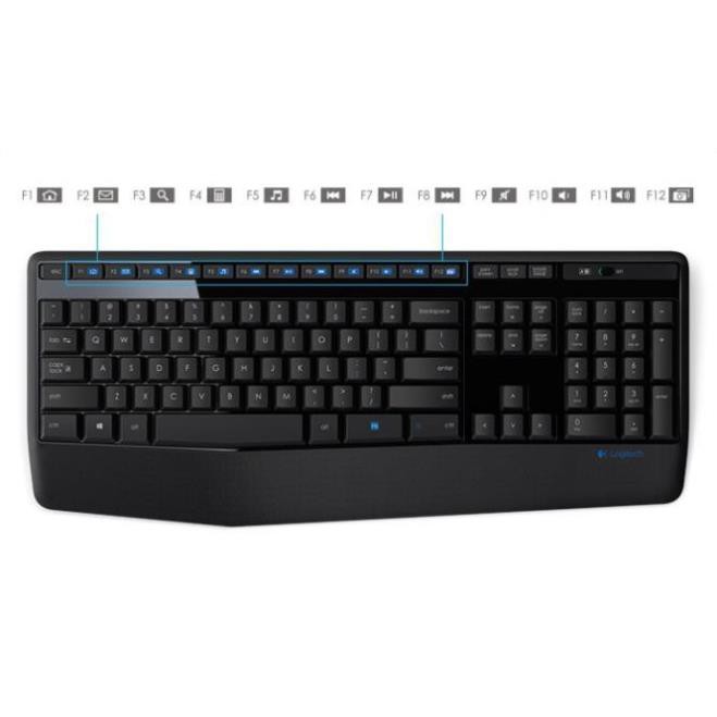 Bộ bàn phím chuột không dây Logitech MK345 chống đổ tràn nước - Hàng chính hãng Digiworld - Bảo hành 1 năm