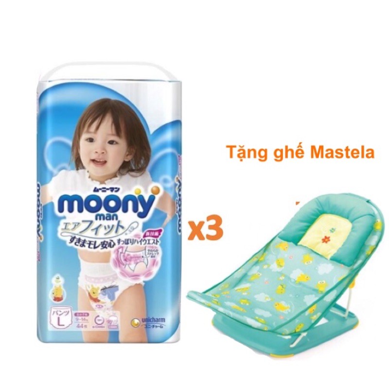 [Tặng ghế Mastela] Bộ 3 tã quần Moony M58/ L44/ XL38/ XXL26