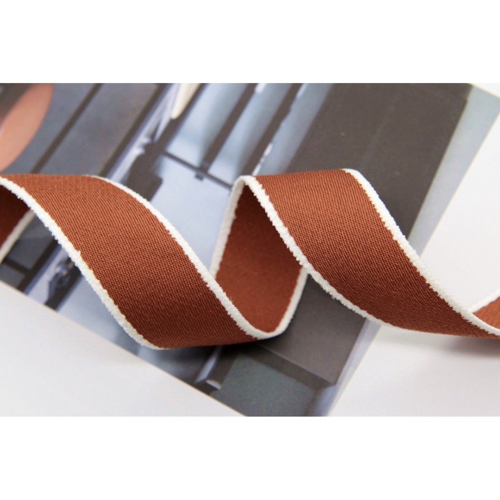 Nơ Ruyban cài cổ áo, nơ kẹp tóc kaki viền trắng Cici Handmade