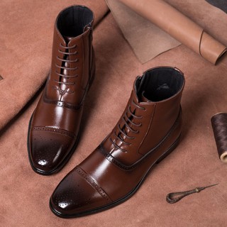 Giày Bốt Cổ Cao Phối Dây Cho Nam
