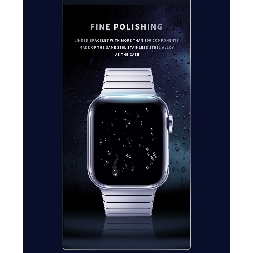 Dây Đeo Inox Khóa Kim Loại Cho Đồng Hồ Thông Minh Apple Watch Series SE 8 7 6 5 4 3 2 iWatch 38mm 40mm 41mm 42mm 44mm 45mm