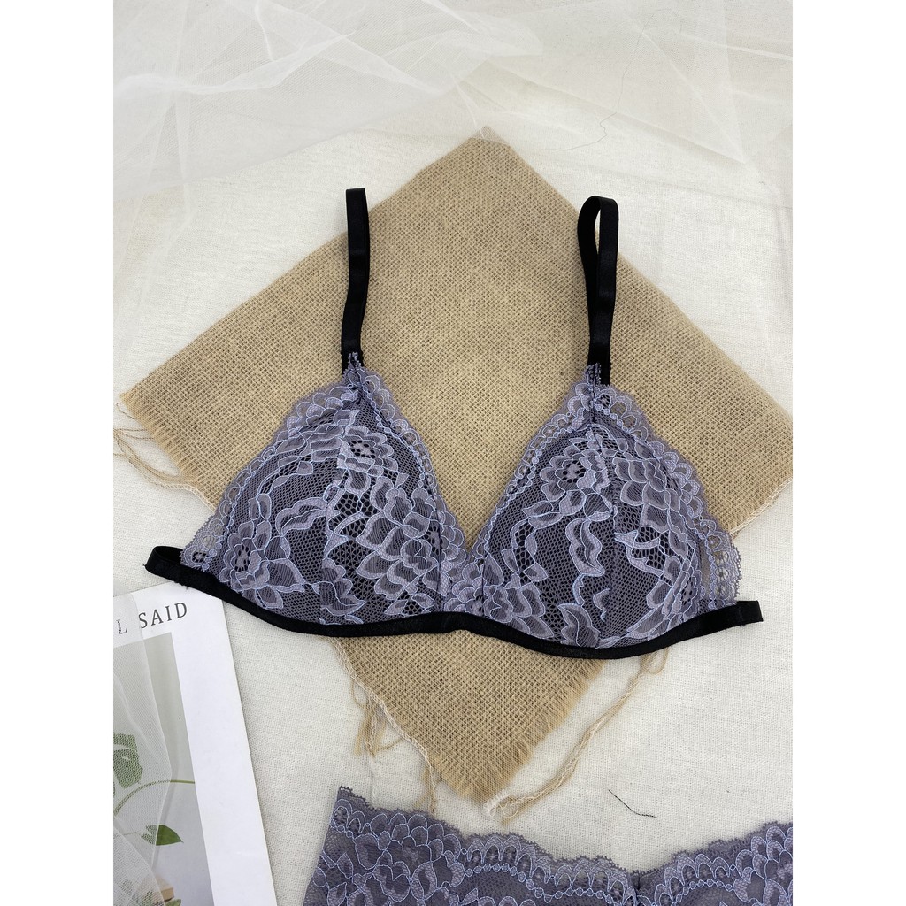 Đồ lót nữ dạng đùi màu xám nguyên set gồm áo + quần BRAHY 065