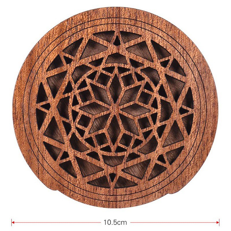 Guitar Wooden Soundhole Sound Hole Cover Block Feedback Buffer Mahogany Wood for EQ Acoustic Folk Guitars,Style 1