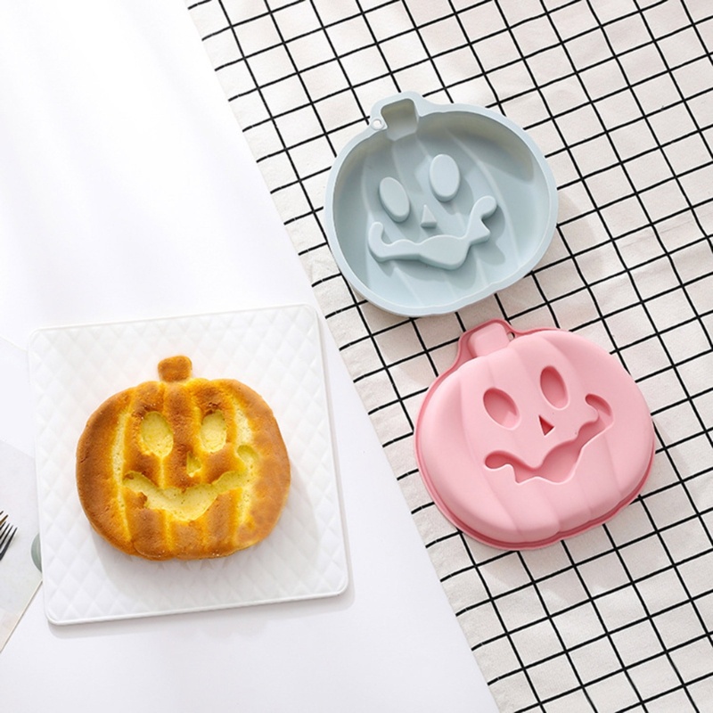 Khuôn Silicone Làm Bánh Hình Quả Bí Ngô Phong Cách Halloween