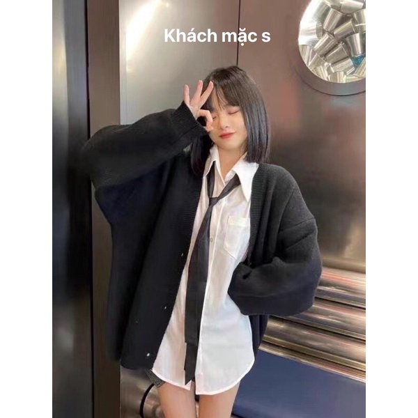 Áo khoác len cardigan ,áo len nữ ,dáng rộng ,chữ P