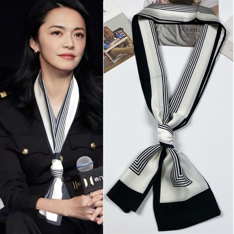 Khăn lụa  quàng cổ nữ đẹp - Turban Bandana  họa tiết chấm bi vintage phong cách hàn quốc