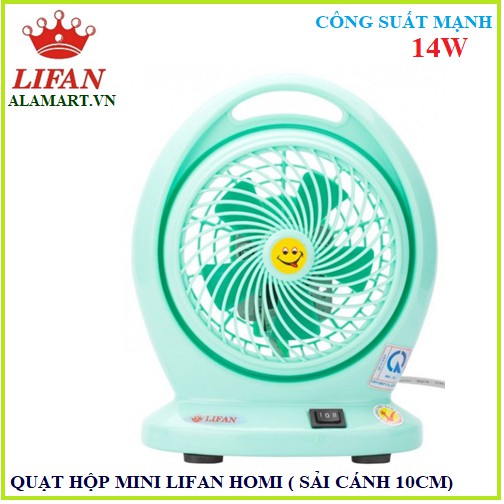 [Mã ELHA22 giảm 5% đơn 300K] Quạt hộp mini lifan HOMI (MÀU XANH LÁ)