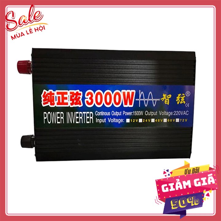 Bộ đổi nguồn 24V-220V 3000W sin chuẩn