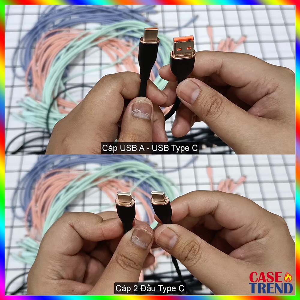 Cáp Sạc Nhanh Type C Liquid Silica Siêu Dẻo 6A 66W MAX