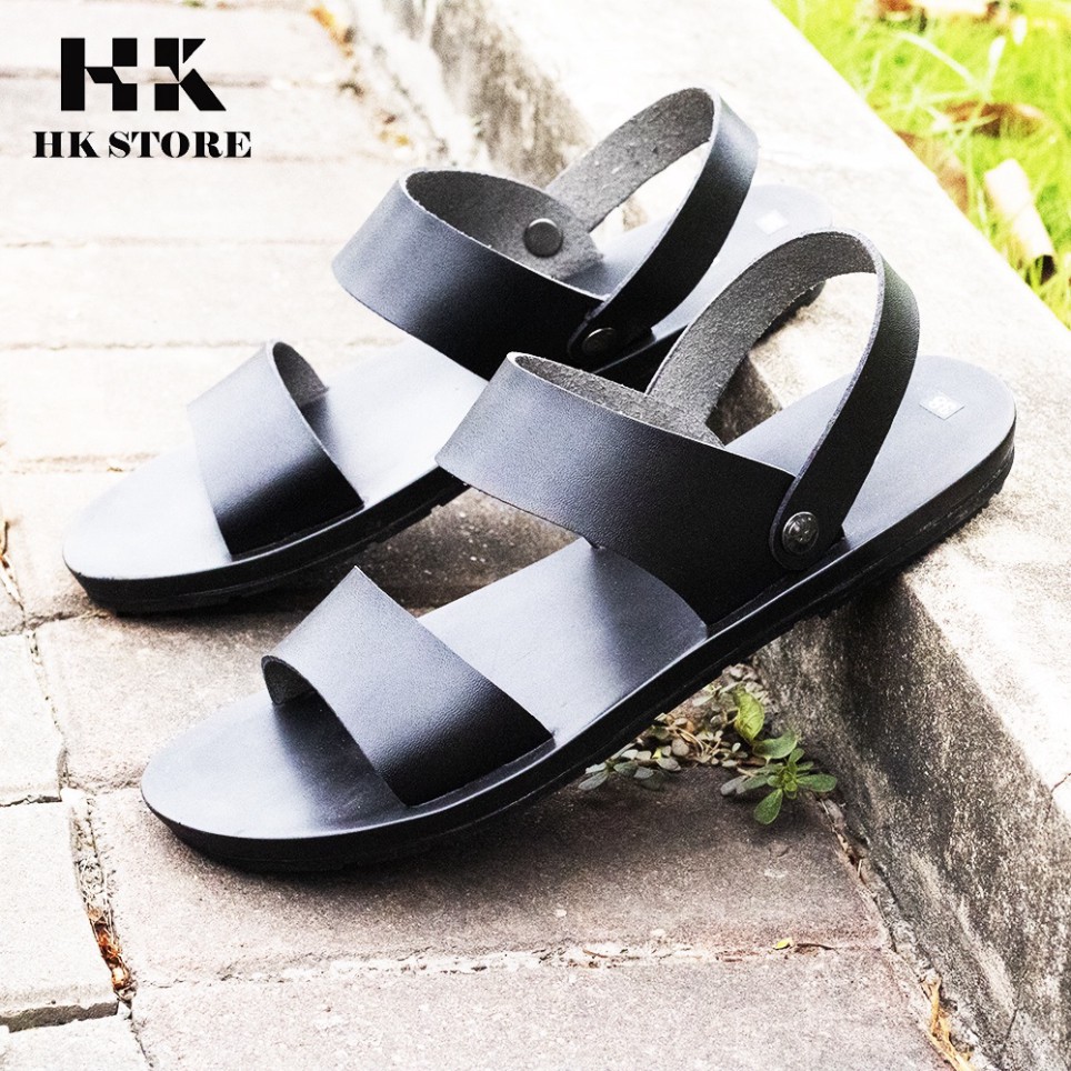 Dép sandal nam 2 quai 🔴 HK STORE 🔴 hàng chính hãng da bò nguyên miếng cực đẹp - có bảo hành đầy đủ, phù hợp mọi lứa tu