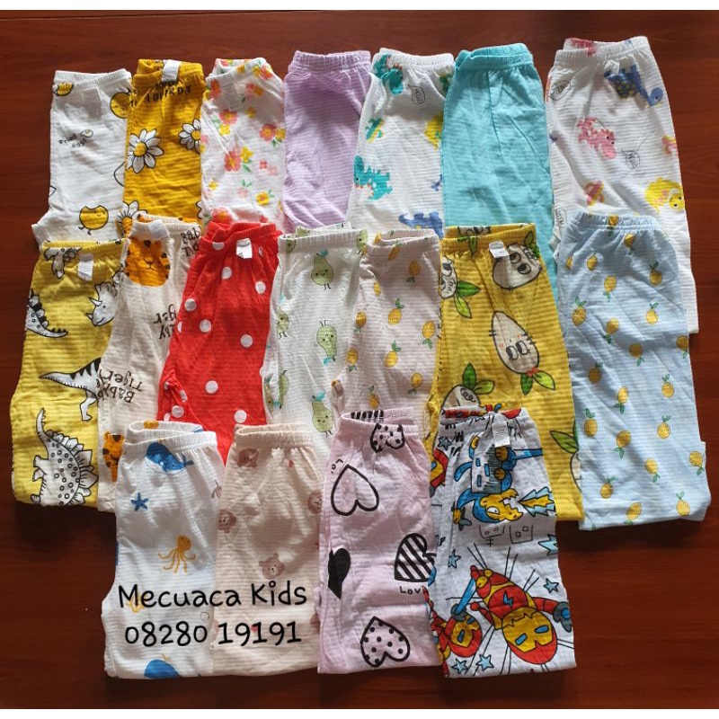 Quần ngố lửng cotton giấy xuất Hàn  dư xịn nhiều hãng cho bé trai bé gái họa tiết kute