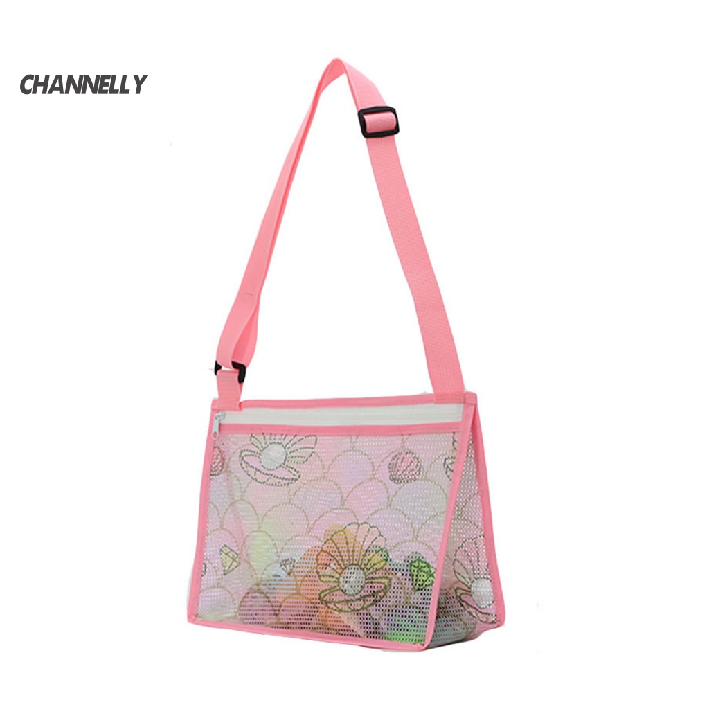 Channelly Túi Tote Bằng Vải Lưới Sức Chứa Lớn Dễ Dàng Đựng Đồ Dùng Khi Đi Ra Ngoài