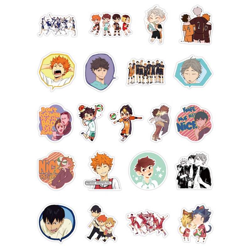 Sticker dán trang trí bằng pvc chống thấm nước hình anime doodle