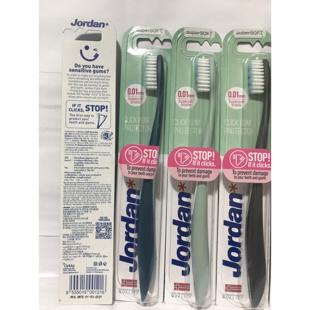 [Mua 1 tặng 1] Bàn chải đánh răng Jordan Click Gum Protector