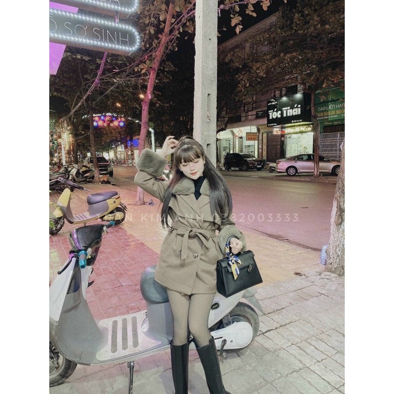 [ MÃ 1801 ] ÁO KHOÁC DẠ CỔ LÔNG PHA TAY LÔNG | BigBuy360 - bigbuy360.vn