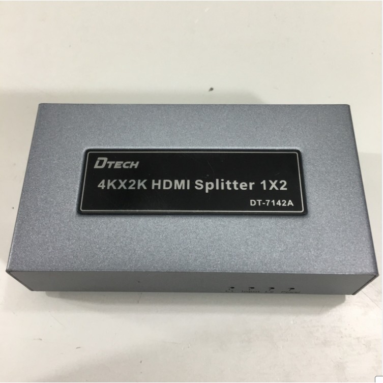 Bộ Hud chia HDMI 1 ra 2 DTECH 4K HDMI Kèm Nguồn