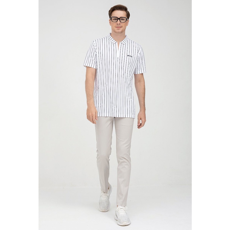 Áo thun nam cổ bẻ phối trụ khóa kéo , chuẩn form, sang trọng, thanh lịch John Henry - KS22SS18T-SCWK