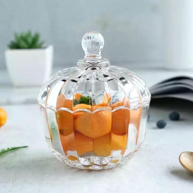 Thố Thuỷ Tinh Đựng Mứt  Hũ Thủy Tinh Đựng Hạt Dưa, Đựng Mứt Và Bánh Kẹo Tết Siêu Sang