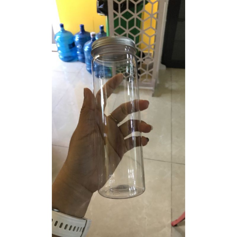 Hủ nhựa nắp nhôm cao 380ml rộng 5,5cm cao 17cm | BigBuy360 - bigbuy360.vn