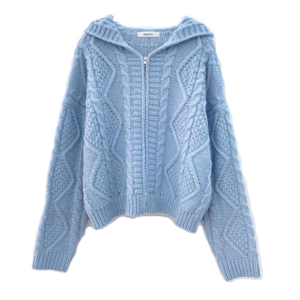 Áo Khoác Cardigan Dệt Kim Có Mũ Trùm Dáng Rộng Cho Nữ