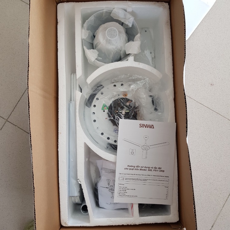 Quạt trần 3 cánh gỗ SINWA F611-ORB
